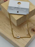 Blueberry złota bransoletka damska stal 316L z brylancikiem- HIT