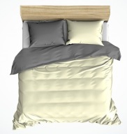 pościel z polaru 160x200 +2x60x70 zamek P 03-19 Ecru / popiel