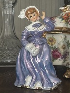 DZIEWCZYNA Z MUFKĄ FIGURKA VINTAGE LATA 50 TE