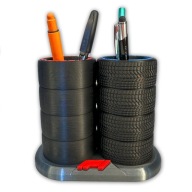 Organizer na Biurko F1 - Stojak na Długopisy Opony 3D. Gadżet dla Fana