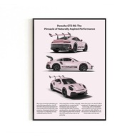Plakat Porsche 911 GT3 RS – autorski, do garażu pokoju biura, prezent 30x40