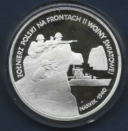 100 000 zł 1991 - NARVIK 1940 - Żołnierz Polski na frontach II Wojny Świat.