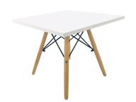 Nowoczesny Kwadratowy Drewniany Kawowy Stolik LUGANO Biały Do Salonu Kuchni