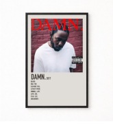 Plakat A4 z ramką KENDRICK LAMAR "DAMN." 21x29,7cm