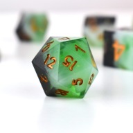 Zestaw 7 Kości Kostek RPG/DND "Jadeitowy Las" z Żywicy Epoksydowej