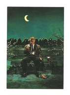 Pocztówka - T. Hocks, Człowiek i księżycowe ciastko