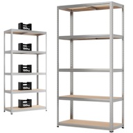 REGAŁ MAGAZYNOWY METALOWY 750kg OCYNK 180x90x40cm GARAŻ PIWNICA 5 PÓŁEK