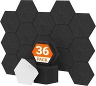 Panele akustyczne sześciokątne 36-pak TONOR 30x26x1cm CZAR.