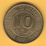 Peru 10 centymów, 1986