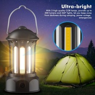 Przenośna lampa kempingowa LED, zasilana bateriami kolor Zielony