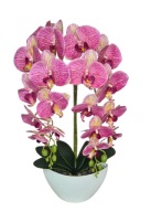 Sztuczny Storczyk różowy róż gumowy w Doniczce Dwa Pędy Orchidea Kompozycja