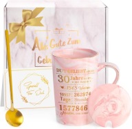 Kubek ceramiczny prezent dla kobiet na 30 urodziny z łyżeczką 350ml j.niemi