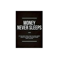 Plakat „Money Never Sleeps” – Motywacyjny Plakat Biznesowy
