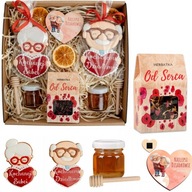 Prezent na Dzień Babci i Dziadka duży zestaw gotowy upominek PIERNIKI box