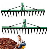 GRABIE GRABKI DO LIŚCI TRAWY OGRODU MOCNE 18-ZĘBÓW METALOWE