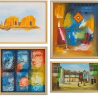 unikat obraz olejny Irak Diwanija 2005 kolekcja 4 szt.