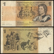 BNA - AUSTRALIA 1 Dolar Dollar 1966 AGC # P37a # COMMONWEALTH # F/VF
