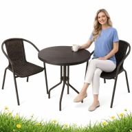 Zestaw mebli ogrodowych technorattan Nuforma czarny 3 elementy