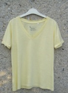 Szachownica damska bawełniana żółta bluzka t-shirt L