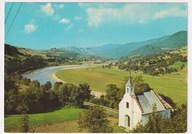 Beskid Sądecki Widok na Dolinę Popradu 1976r. Kapliczka Przydrożna