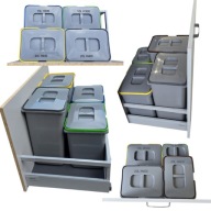 KOSZ DO SEGREGACJI ŚMIECI ODPADÓW DO KUCHNI POD ZLEW DO SZUFLADY 62L