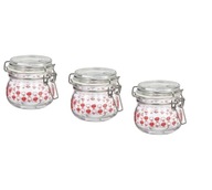 SŁOIK SZKLANY Z POKRYWKĄ IKEA 3 SZT GRZYBKI