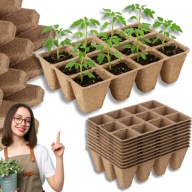 DONICZKI TORFOWE PRODUKCYJNE 120SZT. PALETKI DO ROZSADY WYSIEWU SADZONKI P4