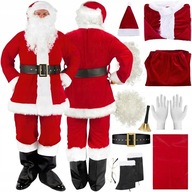 PROFESJONALNY STRÓJ ŚWIĘTEGO MIKOŁAJA KOSTIUM PLUSZOWY ZESTAW PREMIUM 13EL