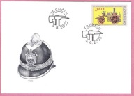 Słowacja 2022, FDC straż pożarna, ratownictwo , stary wóz strażacki