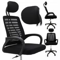 FOTEL BIUROWY KRZESŁO OBROTOWE ERGONOMICZNE CZARNY MATERIAŁOWY GAMINGOWY