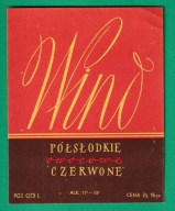 wino marki wino, etykieta lata 80-te, owocowe czerwone /czer/