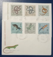 PŁAZY I GADY 1963 KOPERTY FDC NR 1245-1256 STAN DOBRY