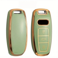 Zielono-złote etui na kluczyk AUDI A8 E-tron Q5 Q7 Q8 C8 SQ8 A1 A3 A4 A6 A7