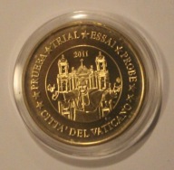 WATYKAN 2011 20 EURO CENT CENTÓW BENEDYKT XVI - SPECIMEN - PRÓBA, RZADKOŚĆ