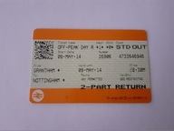 bilet kolejowy - kolekcjonerski - Anglia , Wielka Brytania - Nottingham