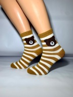 Skarpetki skarpety brązowe kolorowe bawełna miś misiek zwierzątka 38-42