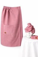Zestaw Pareo Ręcznik do sauny+Turban+opaska|Tkanina wafelkowa|szybkoschnące