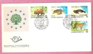 Grecja 1990, FDC 4zn. grecka fauna, ryś, niedźwiedź, żółw, foka