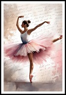 A2 59,4x42 PLAKAT OBRAZ BALETNICA TANCERKA TANIEC BALET SZKOŁA TAŃCA BALETU