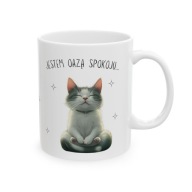 ŚMIESZNY KUBEK JESTEM OAZA SPOKOJU KOT KOTEK NA PREZENT