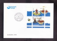 Wyspy Owcze - 1994 rok - FDC Koperta - znaczki nr 252-253 mini arkusz