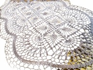 Elegancki Luksusowy Bieżnik Koronka Brugijska Cappuccino Handmade