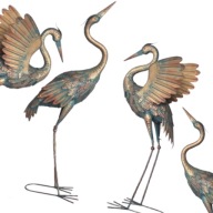 ŻURAWIE OGRODOWE METALOWE ZESTAW 2 SZTUKI MIEDZIANE RUSTYKALNE XXL 95CM