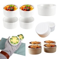 4 X NACZYNIE ŻAROODPORNE MAŁE OKRĄGŁE CERAMICZNE 260ML DO ZAPIEKANIA