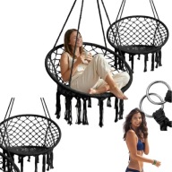 HUŚTAWKA DO DOMU OGRODU BOCIANIE GNIAZDO FOTEL WISZĄCY OGRODOWA BOHO 120CM