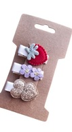 Mini spinki do włosów handmade 3 szt.