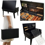 GRILL WĘGLOWY BBQ OGRODOWY SKŁADANY WALIZKA TURYSTYCZNY + AKCESORIA