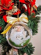 Anioł w bombce na choinkę, Bombka z Aniołkiem Anioł makrama biały na Święta