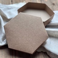 Baza pudełko heksagon otwierane – papier kraft – handmade – do ozdabiania