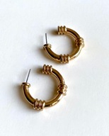 Vintage stare kolczyki koła złote 80s 90s